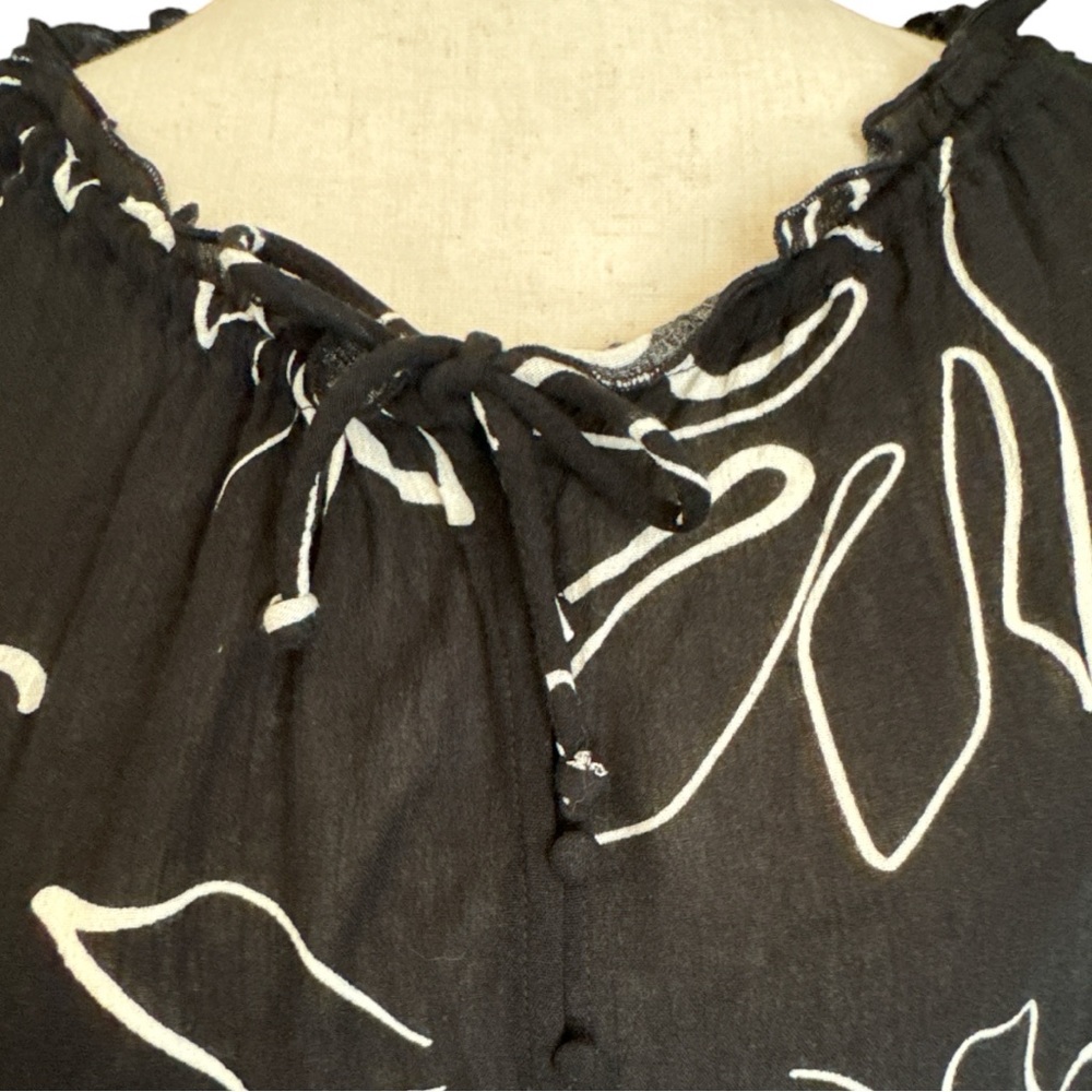 Z Supply Black White Print Athena Top Size Small - Picture 3 of 9
